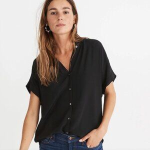 Madewell Black Short Sleeve Courier Button Down